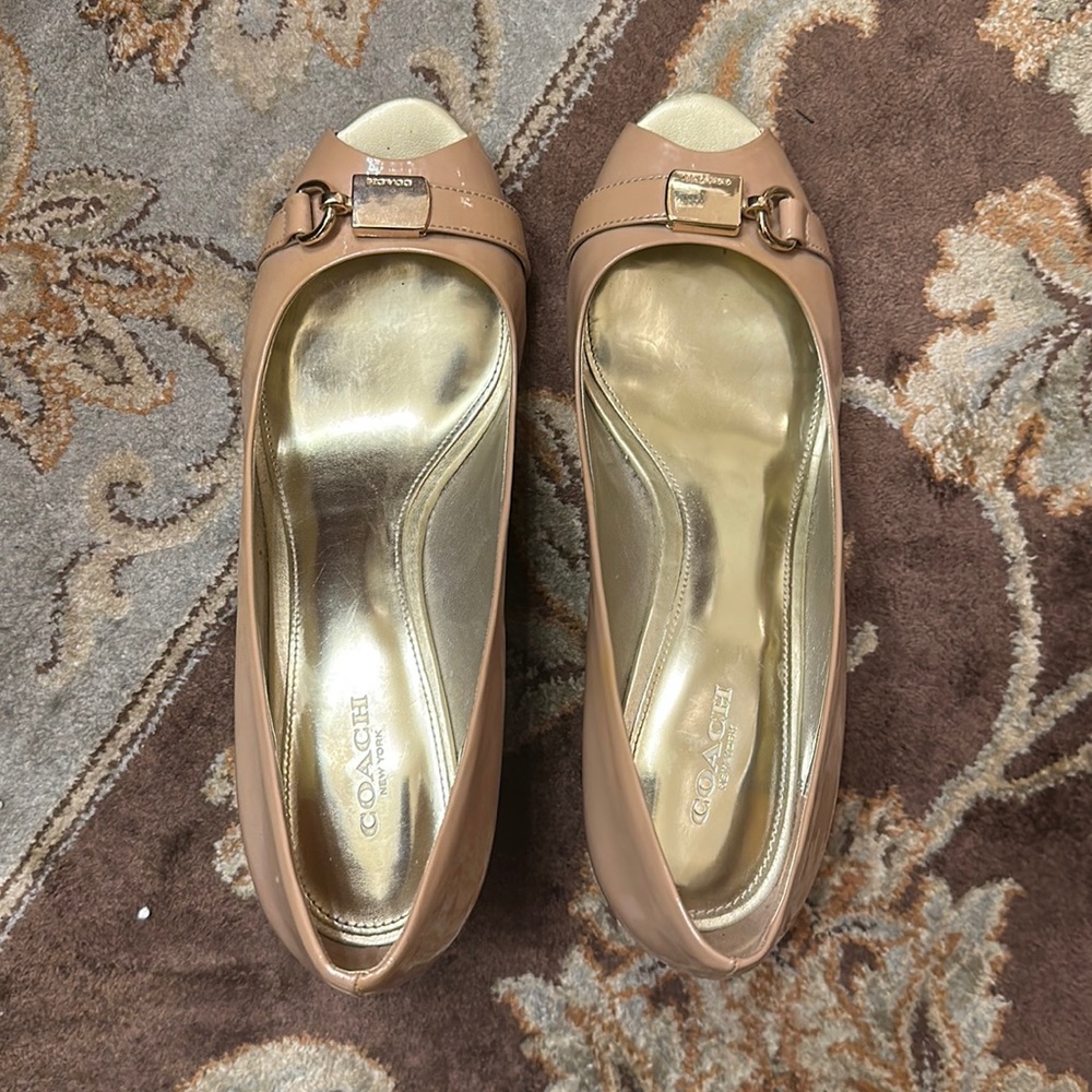 Coach wedge peep toe sandal
